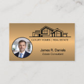 Luxury Bronze Gold Real Estate Chic Professional 名刺 (正面)