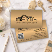 Luxury Bronze Gold Real Estate Chic Professional 名刺
