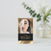 Luxury Brow Artist Salon Arch Photo Black Gold 名刺 (スタンド正面)