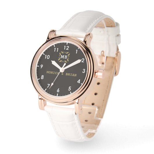 Luxury brow Monogram couple name 腕時計 (傾斜)