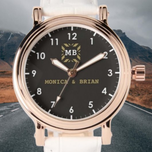 Luxury brow Monogram couple name 腕時計
