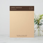 Luxury Brown and Gold Monogram レターヘッド (スタンド正面)