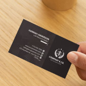 Luxury Brown and White Leather Look Attorney  名刺