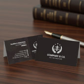 Luxury Brown and White Leather Look Attorney  名刺