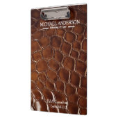 Luxury Brown Crocodile Leather Attorney at Law クリップボード (左)