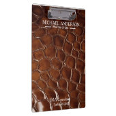 Luxury Brown Crocodile Leather Attorney at Law クリップボード (右)