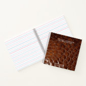 Luxury Brown Crocodile Leather Attorney at Law ノートブック (内部)