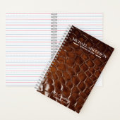 Luxury Brown Crocodile Leather Attorney at Law ノートブック (内側)