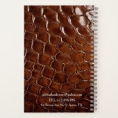 Luxury Brown Crocodile Leather Attorney at Law ノートブック (裏面)