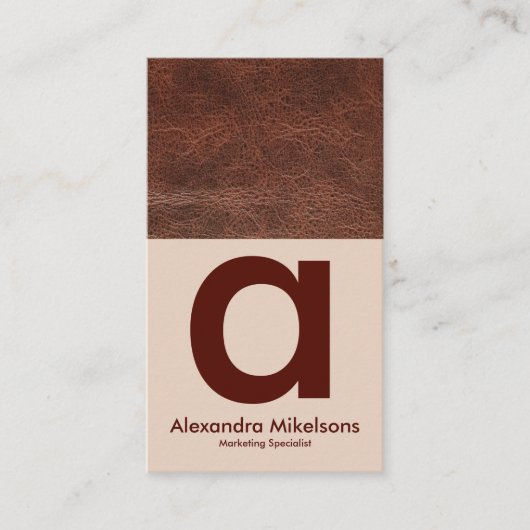 Luxury Brown Leather Branding 名刺 (正面)