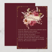 Luxury Burgundy and Gold Floral Wedding Program プログラム (正面/裏面)