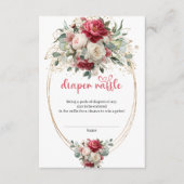 Luxury Burgundy Blush Floral Diaper Raffle Insert エンクロージャーカード (正面)