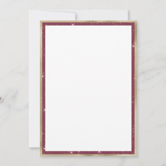 Luxury burgundy gold 50th Wedding Anniversary  招待状 (裏面)