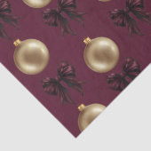 Luxury Burgundy & Gold Baubles & Bows 薄葉紙 (詳細)