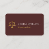 Luxury Burgundy Gold Lawyer QR Code 名刺 (正面)