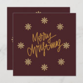 Luxury Burgundy & Gold Personalised Christmas Card (正面/裏面)