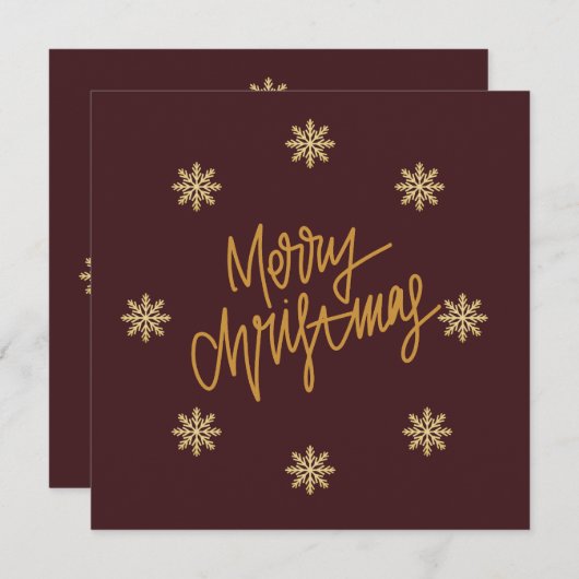 Luxury Burgundy & Gold Personalised Christmas Card (正面/裏面)