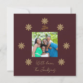 Luxury Burgundy & Gold Personalised Christmas Card (裏面)
