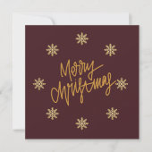 Luxury Burgundy & Gold Personalised Christmas Card (正面)