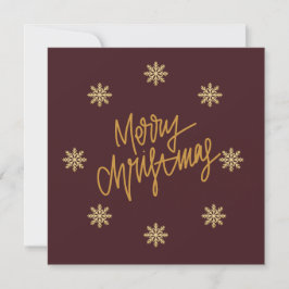 Luxury Burgundy & Gold Personalised Christmas Card