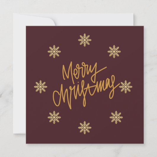 Luxury Burgundy & Gold Personalised Christmas Card (正面)