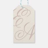 Luxury Burgundy Monogram Calligraphy Wedding ギフトタグ (裏面)