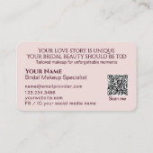 Luxury Burgundy Pink Floral Bridal Makeup Artist 名刺 (裏面)