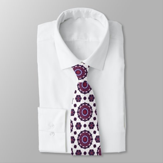Luxury Burgundy & Purple Mandala Pattern Neck Tie ネクタイ (タイ)