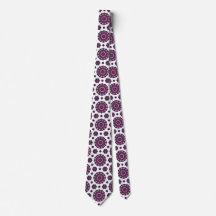 Luxury Burgundy & Purple Mandala Pattern Neck Tie