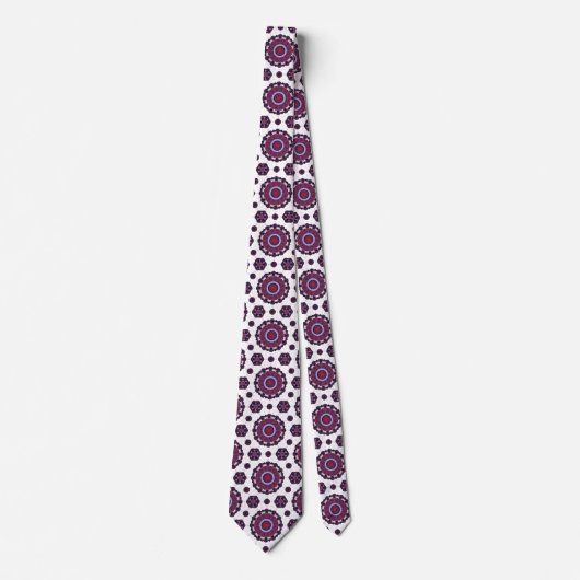 Luxury Burgundy & Purple Mandala Pattern Neck Tie ネクタイ (正面)
