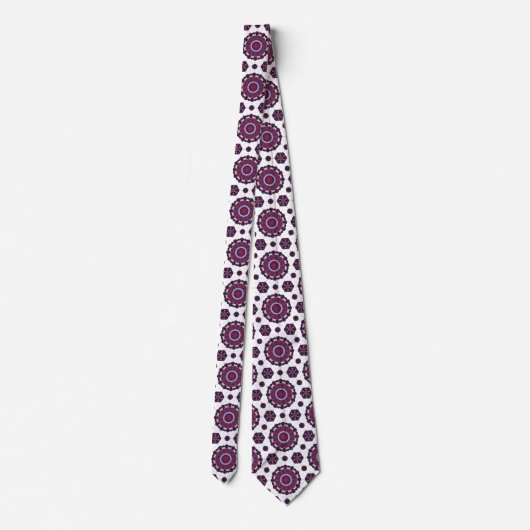 Luxury Burgundy & Purple Mandala Pattern Neck Tie ネクタイ (裏面)