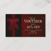 Luxury Burgundy Red Gift Voucher & Thank You Card  名刺 (正面)