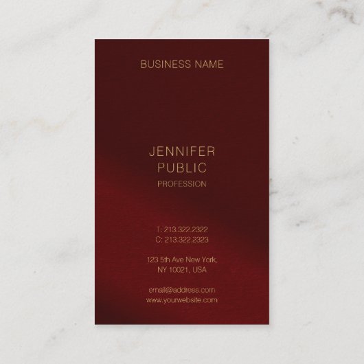 Luxury Business Cards Elegant Template Gold Text 名刺 (裏面)