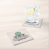 Luxury Calligraphic Elegant Monogram Minimal スクエアペーパーコースター (インサイチュ)