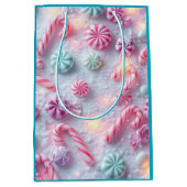 Luxury Candy Cane Christmas Gift Bag ミディアムペーパーバッグ (正面)