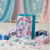 Luxury Candy Cane Christmas Gift Bag ミディアムペーパーバッグ