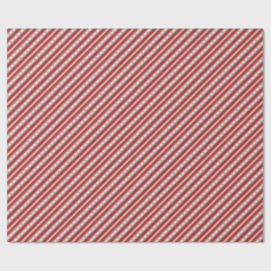 Luxury Candy Cane Stripe Christmas Wrapping Paper ラッピングペーパー (フラット)