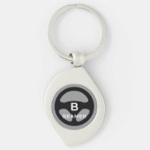 Luxury car keys keychain with custom monogram キーホルダー (正面)