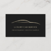 Luxury Car Service QR Code Black & Gold 名刺 (正面)