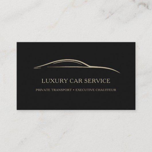 Luxury Car Service QR Code Black & Gold 名刺 (正面)