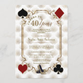 Luxury Casino Gold Cheers To 40 Years Birthday 招待状 (正面)