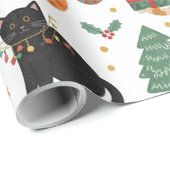 Luxury Cat Christmas Wrapping Paper Festive Feline ラッピングペーパー (ロールコーナー)