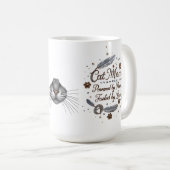 Luxury Cat Mom Mug - Powered by Purrs & Love コーヒーマグカップ (正面右)