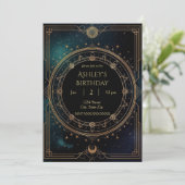 Luxury Celestial Birthday Invitation – Midnight 招待状 (スタンド正面)