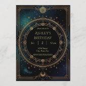 Luxury Celestial Birthday Invitation – Midnight 招待状 (正面)