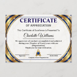 Luxury Certificate of Appreciation Award Template エンクロージャーカード