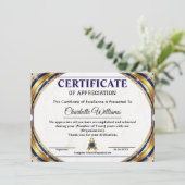 Luxury Certificate of Appreciation Award Template エンクロージャーカード (スタンド正面)
