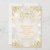 Luxury Champagne & Gold Family Christmas Photo シーズンカード (裏面)