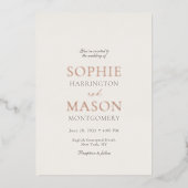 Luxury Champagne Gold Foil Wedding Invitation 箔招待状 (正面)