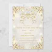 Luxury Champagne & Gold New Year Party 招待状 (正面)